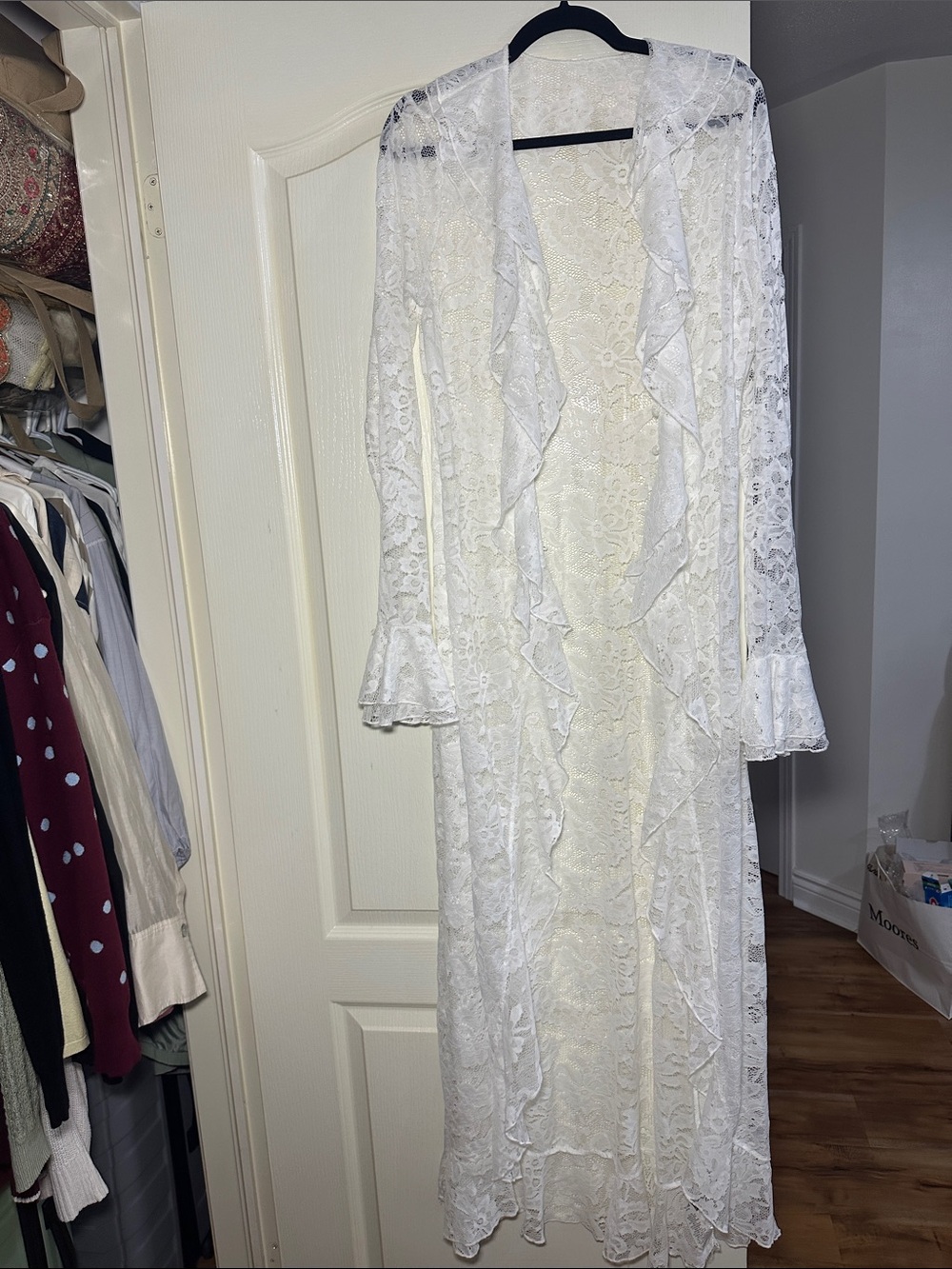 White Lace Long western style duster